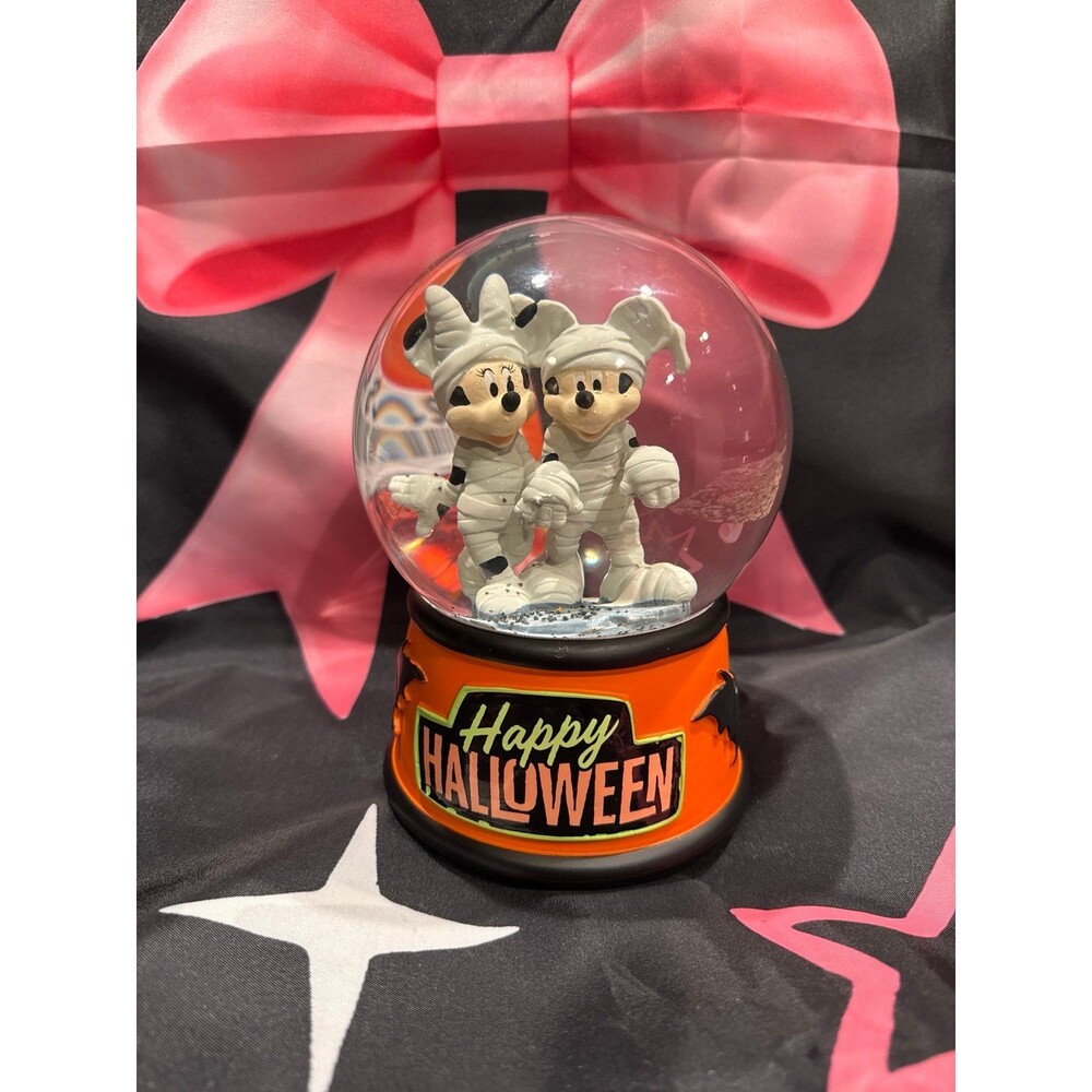 Halloween Mummy Mickey & Minnie Mouse Musical Snow Globe
